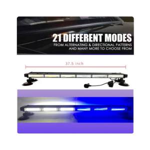 CPA (6784) 12-24V COB 6 BACK TO BACK ROOF MOUNTED STROBE LIGHTS WITH MAGNETIC BASE (WHITE/BLUE)