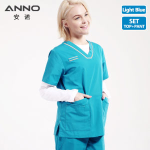 ANNO Medical Scrubs Suit Nurses Tops Pants Medical Costumes Dentistry Grown for Women Men Surgical Clothes Nurse Tunic