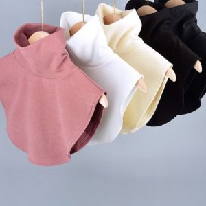 NOER Detachable Fake Collar Warmer Velvet Lining High Elastic Neck Warmer Scarf Versatile Solid Color Detachable Turtleneck Clothes Accessories