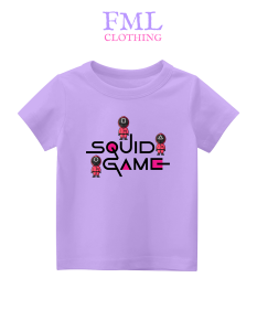 Baju Kaos Anak-Anak VIRAL Gambar Squid Game (usia 2-10 Tahun) Katun PE