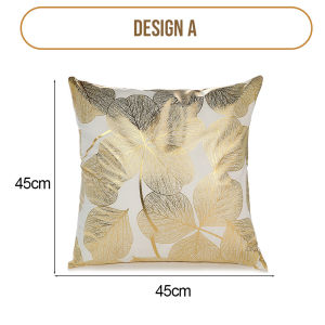 [45x45cm] Roco Sarung Bantal Bulu Pendek Segi Empat Square Short Plush Gold-Stamped Pillow Cover Luxury Cushion Cover