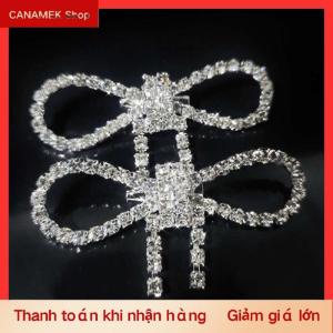 CS Thời trang sáng bóng Rhinestone Bow Khóa Ngọc Trai Tua Pin Kim Cương khóa DIY may Giày Túi Đính Phụ Kiện đám Cưới Quà Tặng