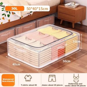 3Pcs Underbed Storage Organizer Foldable Clothes Quilt Blanket Storage Box Waterproof Dustproof