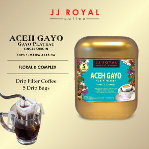 JJ Royal Coffee | Aceh Gayo 100% Single Origin Arabica Coffee Drip Filter Tin (Drip Bag) 5s
