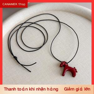 CS Minimalism men nhỏ giọt men đầy màu sắc Ngựa Mặt dây chuyền dài vòng cổ có thể điều chỉnh áo len chuỗi đơn giản đồ trang sức phụ kiện Quà Tặng