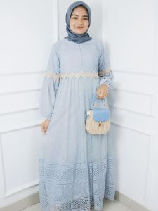 Gamis Wanita Terbaru 2024 Olivia Dress Bahan Brukat Mix Furing Hyget Dress Kondangan Cantik Kekinian