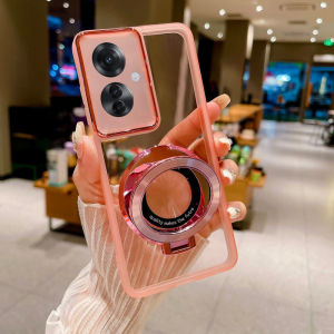 OPPO Reno 11F 5G 2024 Case For OPPO Reno11 F Reno 11F Reno 11 F 5G 2024 Phone Casing Back Cover Soft TPU Flexible Plating Transparent Clear Shockproof Bumper Camera Lens Protect Ring Holder
