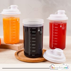 HOVELSHOP Botol Takaran Tutup Wadah Kopi Kecap Saus Perlengkapan Dapur Tempat Tutup Kedap Udara Anti Tumpah