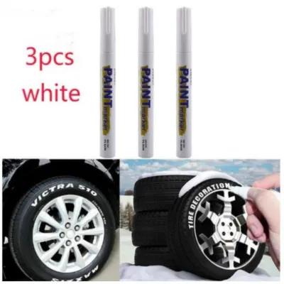 1/3pcs White Paint Pen Paint Markers Waterproof Car Tyre Set Pen Dry And Permanent Quick Paint B4Y4 acial