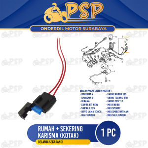 Rumah + Sekering Karisma - Socket Soket Holder Kotak Double Supra Fit New Revo Tiger Tirev Vario Mio