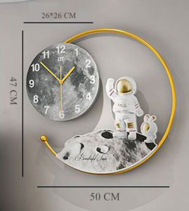 นาฬิกาแขวนผนัง สไตล์โมเดิร์น นาฬิกาแขวนหรู รุ่นทรงนักบินอวกาศ รุ่นJT21144 รุ่นไม่มีไฟ