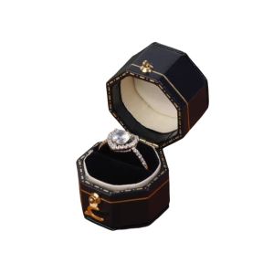 DOORSYUR Giá trưng bày Hộp Nhẫn đính hôn Nhung da Tinh tế Hộp đựng đồ trang sức Thời trang Khóa Ốp Nhẫn cổ điển