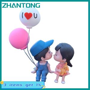 ZHANTONG อุปกรณ์ตกแต่งรถยนต์ตุ๊กตาคู่รักการ์ตูนน่ารักลูกโป่งเครื่องประดับรถตุ๊กตาคู่รักจูบน่ารักเครื่องประดับบอลลูนตกแต่งรถ