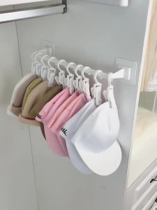 Hat storage hook wardrobe organizer artifact no punching holes door back adhesive hook hair accessories socks hanger baby hat rack