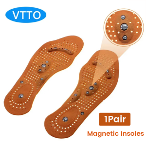VTTO Magnetic Insoles Slimming Therapy for Weight Loss Massage Foot Care Shoes Mat Pad Brown Insole