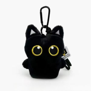 CuddleCove Black Cat Plush Keychain Cute Cartoon Kitten Dressed Doll Bag Pendant Keyring Backpack Charm Gift