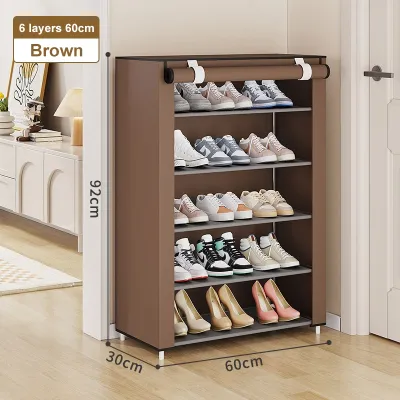 ORDNEVO 10 Layer 9 Grid Multifunctional Shoe Rack Organizer Stainless Steel Home Use Simple Shoe Cabinet