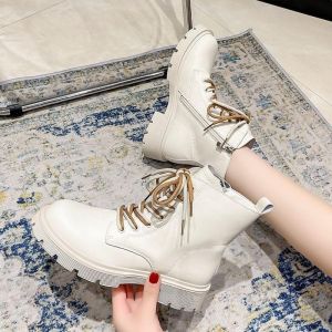 Falimottype)Size 35-40 Women Casual School Student Shoes British Motorcycle Short Boots Thick Soled Martin Boots