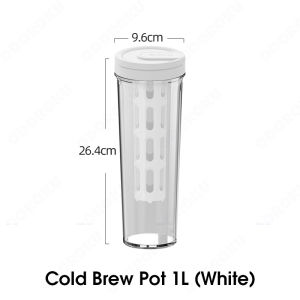ODOROKU Portable Tea Infuser Cold Brew Coffee Maker with Ring Handle 1000ml 1L Ice Tea Brewer Pitcher Leakproof Spill-Proof Food Grade Mug Mesh Filter Large Capacity Cup Easy To Clean Flask Iced Coffee Fruit Tea Water For Travel Camping White Gray Green