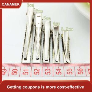 【CANAMEK 】 50PCS Fashion Silver Flat Metal Hair Clips Prong Flat Hair Clips Metal Hairpin