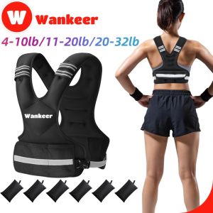 Wankeer Adjustable Weighted Vest Workout Equipment 4-10lbs/11-20lbs/20-32lbs Body Weight Vest for Men Women Kids