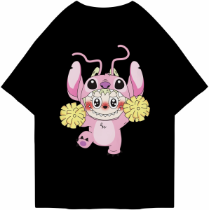 Kaos Oversized Tshirt Labubu Mask Kaos Oversize Wanita/Pria