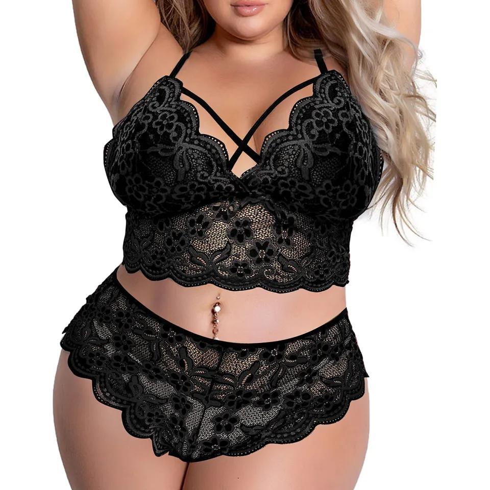  Sexy Set for Women Soft Lace Lingerie Set See Through