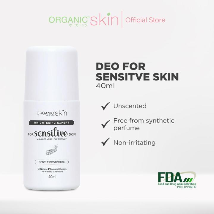 Organic Skin Japan Unscented Intensive Whitening Underarm Deodorant Deo Roll on for Sensitive Skin