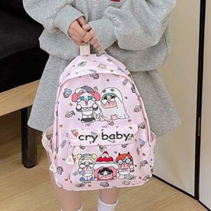 YOCKY Nylon Ba lô trẻ em crybaby Trọng lượng nhẹ Đủ màu Ba lô in hình hoạt hình Ba lô Dây đai có thể điều chỉnh Cặp sách sức chứa lớn Trẻ em
