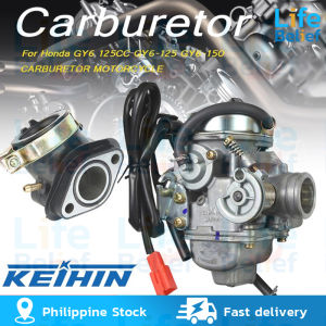 Keihin Carburator for Honda GY6 125CC GY6-125 GY6-150 CARBURETOR MOTORCYCLE Gy6 Dtype Carb Set 24mm Manifold Gas Cable More Power Sa Motor Mo