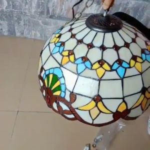 40cm Big Size Vintage Pendant Lights Mediterranean Baroque Stained Glass Hanging Lamp Led Kitchen Lighting Fixtures Home Loft DecorFast shipping