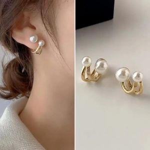 Anting Mutiara 珍珠耳钉 Pearl Stud Earrings 法式复古轻奢小众独特简约精致气质百搭 French Style Fashion Jewelry Elegant