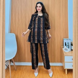 One set setelan wanita fuji teratai ld 110cm muat bb40kg sampai 75kg pakaian wanita lengan 3/4cm bisa bayar ditempat cod