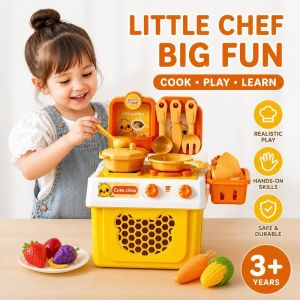 Pretend Play Kitchen Toy Set Little Yellow Duck Plastic Educational Role Play Gift Age Three Plus