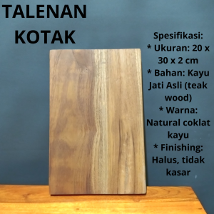 Talenan cutting board jati asli 20x30 tahan air & tidak licin