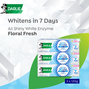 (Bundle of 3) Darlie All Shiny White Supreme Floral Fresh Mint Toothpaste 3x120g