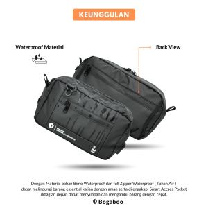 TAS SELEMPANG BOGABOO SERI LIBON PRIA WANITA waterproof -WAIST bag - handbag - Sling bag - waistbag - tas tangan