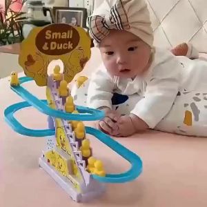 Duck Climbing Stairs Electric Track Car Puzzle Assembly Toy Parent-Child Interaction