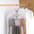10Pcs Non-slip Hanger Plastic Closet Organizer Storage Hanger Multi-port Support Hangers Multi-functional Wave Hanger Room Organizer Hangers. 