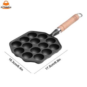 กระทะทำทาโกะยากิ 14 หลุม เคลือบกันติด เหล็กหล่อ ทนทาน ใช้งานง่าย สำหรับทำอาหารญี่ปุ่นในครัวเรือน