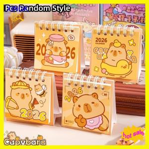 XINGK 1Pcs 2026 Cute Capybara Panda Desk Calendar Portable Desktop Decoration Schedule Planner Mini Calendar Office School Supplies