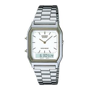 CASIO ORIGINAL - CASIO AQ-230A-7DMQ - WOMEN - Abu-abu-Putih - Stainless - ORIGINAL - CASIO Jam dunia JD17ST # Jam Tangan Wanita Cewek Anti Air Digital Analog + CASIO AQ 230A 7D AQ-230A 230 A AQ230 AQ-230 AQ230A AQ-230A-7D $ WR0 STS KC7