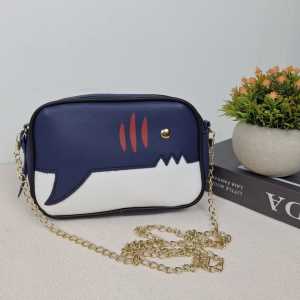 Tas Selempang Wanita Model Hiu Lucu Tali Rantai Fashion Korean Sling Bag Kasual Kekinian COD T165