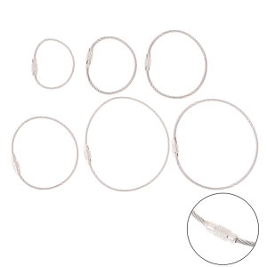 LEI 20Pcs Wire Rope Key Chain Stainless Steel Wire Keychain Carabiner Cable Key Ring
