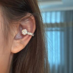NOBLELUX Shiny Zircon Clip Earrings Elegant Fashion Adjustable Zircon Earrings  Non Piercing Ear Clips Daily Wear
