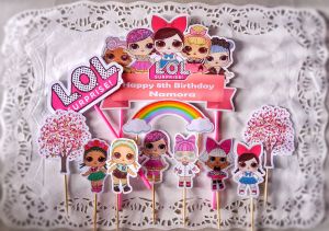 Topper Custom Nama Karakter LOL Isi 11 Tusuk / Hiasan Kue