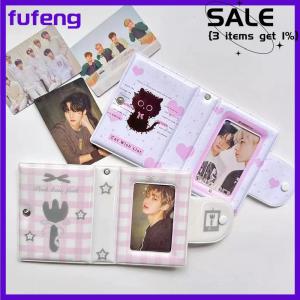 fufeng 3 Inch Photo Album 32 Pockets Fork Black Cat Style ID Card Kpop Idol Photo Card Holder Storage Collect Book
