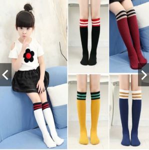 Tất Vớ Dài Đùi Gối Nhiều Màu Sắc Cho Bé Gái Từ 3 Tuổi Trở Lên - Mix Chân Váy Ngắn Sooc Siêu Xinh.