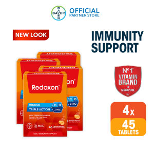 [Bundle of 4] Redoxon Triple Action Orange Effervescent 45 Tablets Exp June 2028