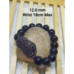 Amethyst Colour Purple Glaze Pixiu Bracelet/8-12mm/紫晶色古法紫琉璃貔貅手串